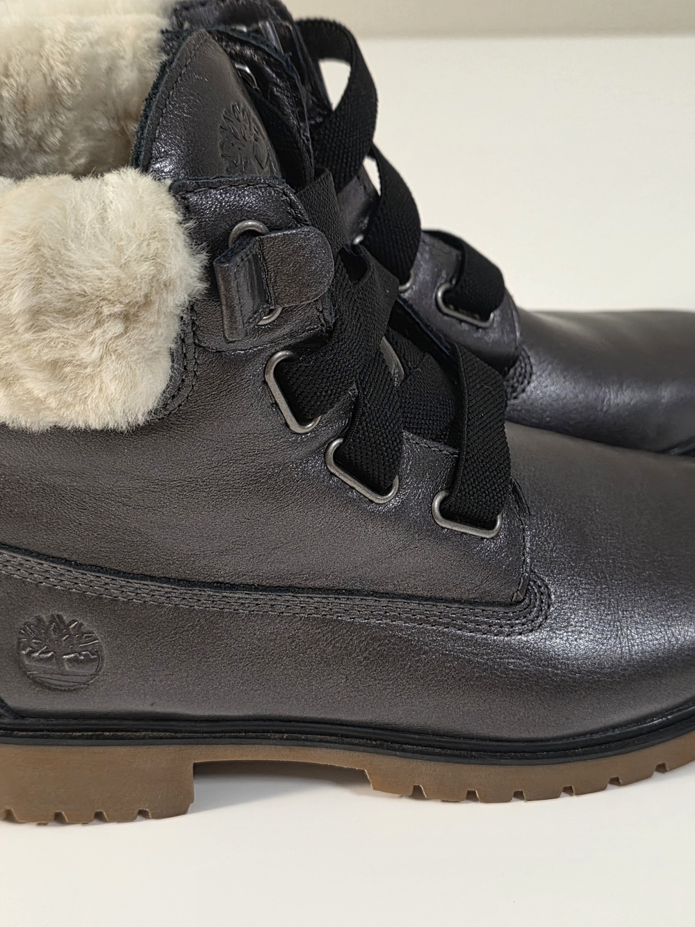 Timberland Women's Black Leather Collar Boot